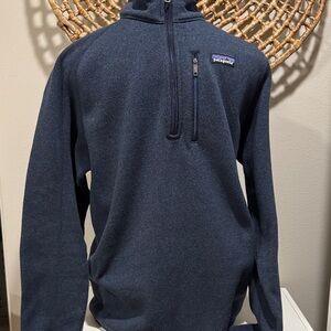 Patagonia Men's Zip-Up Better Sweater in Dark Blue